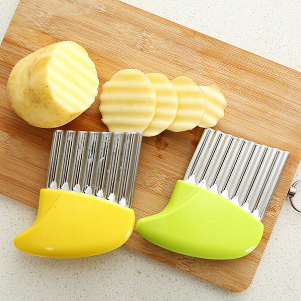 1/2X French Fry Potato Chip Slicer Kitchen Crinkle Wavy Cutter Vegetable Chopper