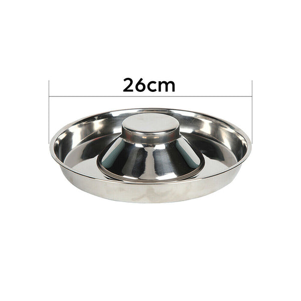 Feeder Bowl Stainless Dish Puppy Dog Pet Cat Litter Food Feeding Weaning Home AU