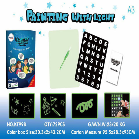 A3 A4 A5 Drawing Board Light Up Draw Sketchpad Board Kids Developing Toys + Pen