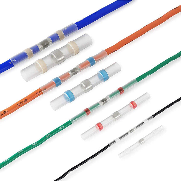 500x Waterproof Solder Seal Sleeve Heat Shrink Butt Wire Connector Terminal Tube