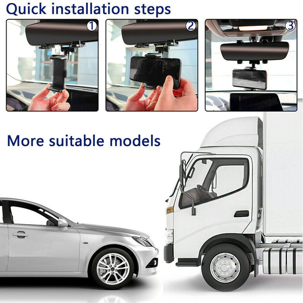 Phone Holder Rear View Mirror Mount Car Truck Smartphone GPS Cradle 360°Rotation