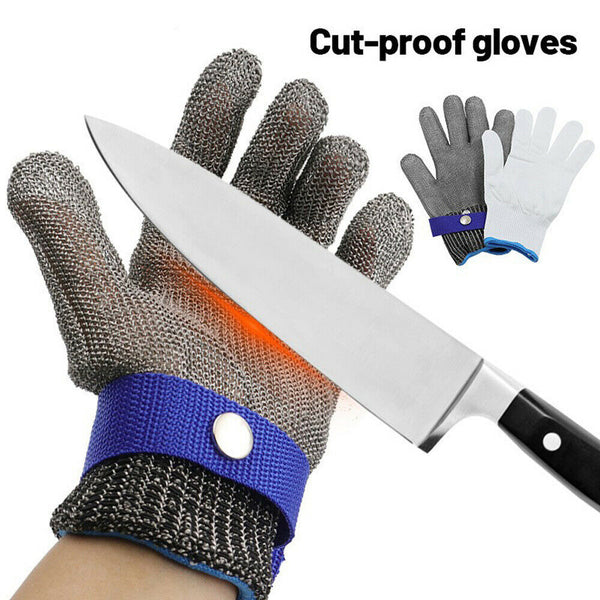 Stainless Steel Metal Mesh Butcher Glove L/XL Safety Cut Proof Stab Resistant AU