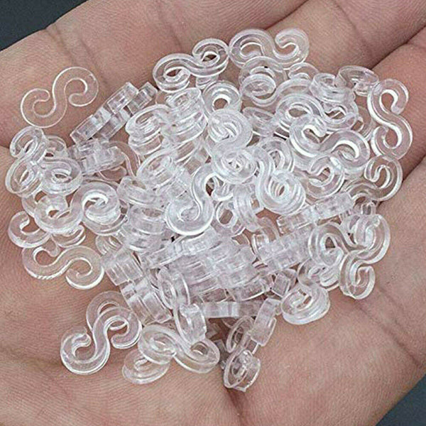 100Pcs S clips Loom Bands Plastic Refill Knit Kit DIY Ring Bracelet Gift Craft