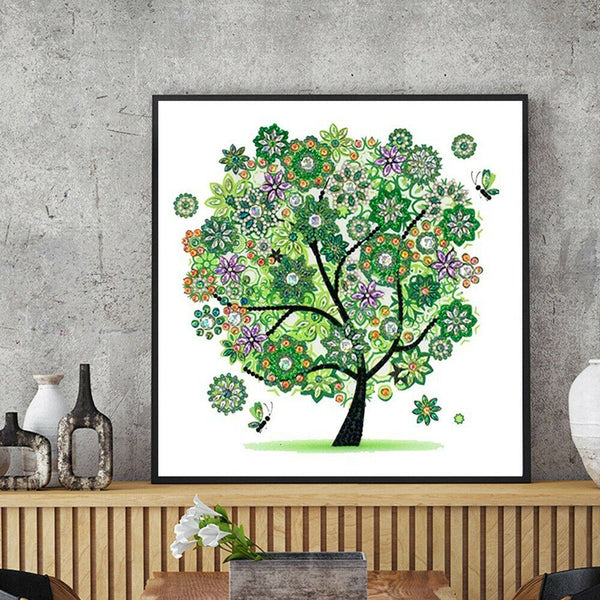 5D Diamond Painting Flower Tree Special Shaped Drill Crystal Mural Art Kit New