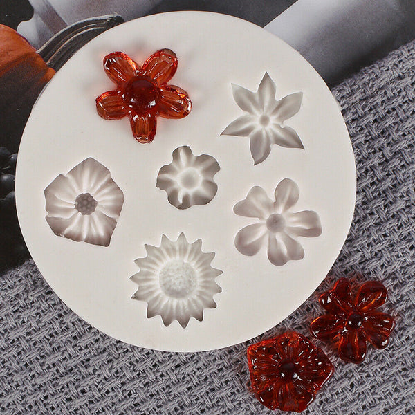 Flower Silicone Cake Topper Decor Fondant Sugarcraft Mould Chocolate Baking Mold