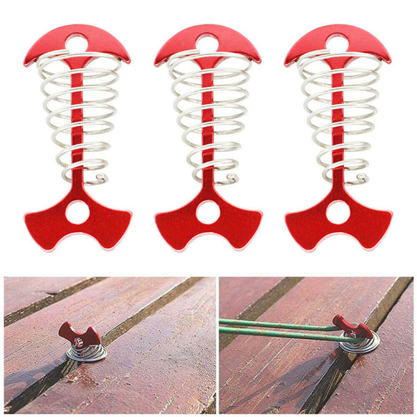 10X Tent Stakes Deck Anchor Pegs Camping Outdoor Spring Fishbone Fixed Nails AU