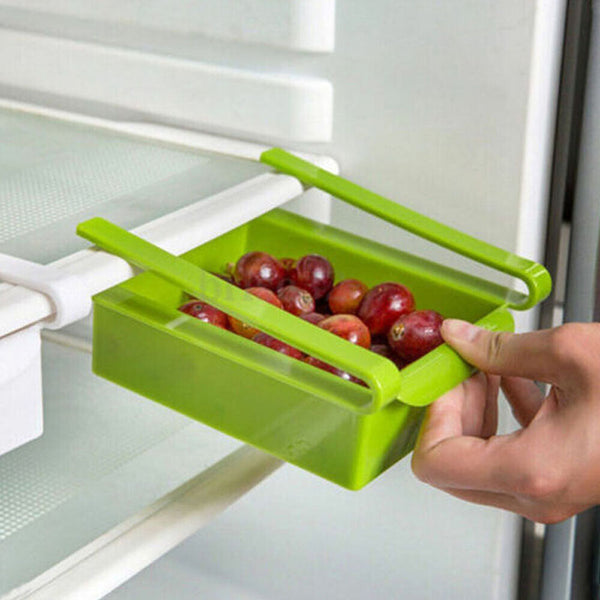 Kitchen Freezer Fridge Space Saver Storage Box Organizer Holder Shelf Rack AU SL