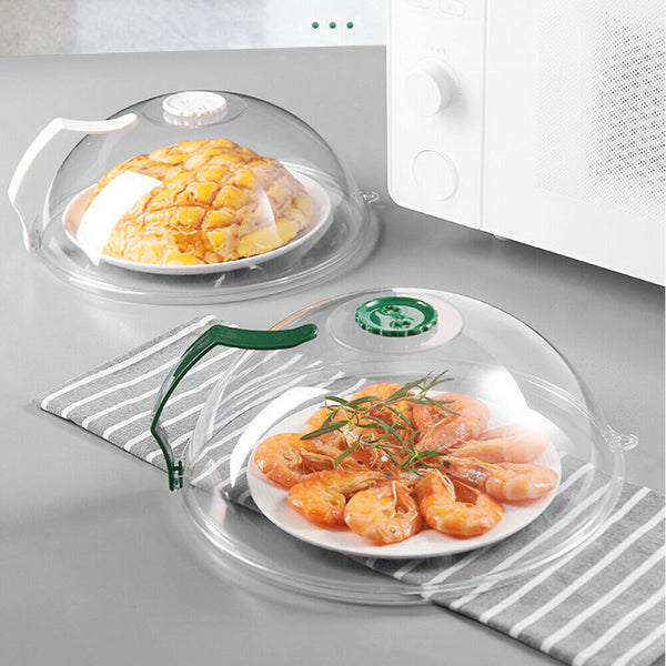 Microwave Food Dish Anti-Splatter Cover Guard Lid With Steam Vents Plate Covers