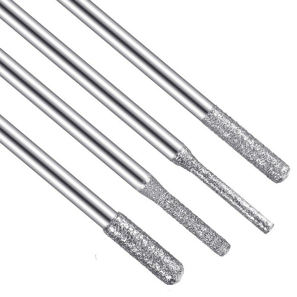 30pcs Electroplated Diamond Grinding Needles 3.0mm Shank Rods Heads Carving Tool