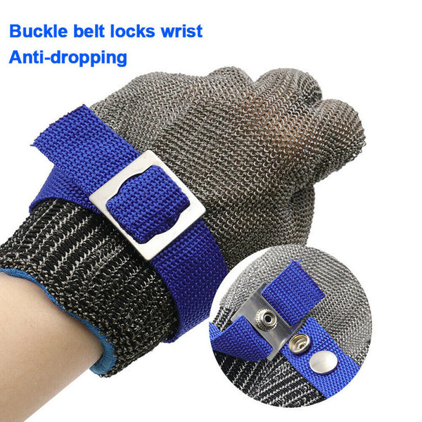 Stainless Steel Metal Mesh Butcher Glove L/XL Safety Cut Proof Stab Resistant AU