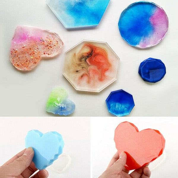 Coaster Resin Casting Mold Epoxy Mould Silicone Jewelry Agate Making Tool Craft