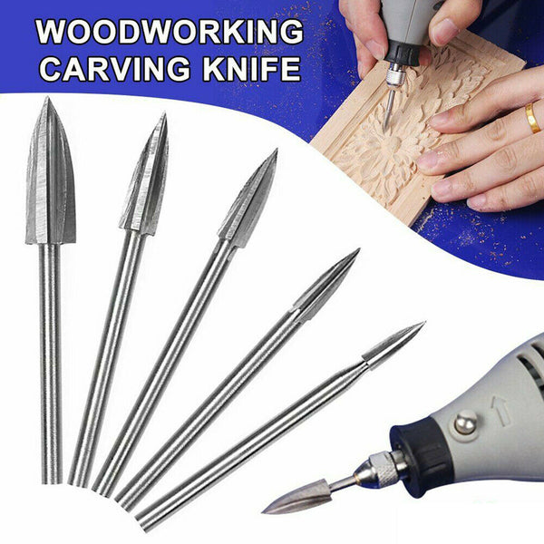 5 PCS/Set Wood Carving And Engraving Drill Bit Milling Cutter Carving Root