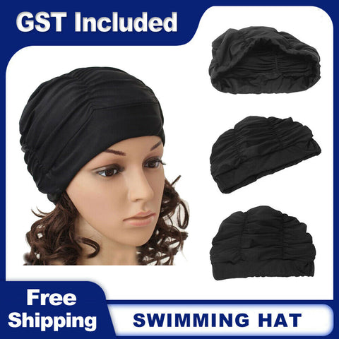 Swimming Hat Women Long Hair Bathing Cap Stretch Elastic Drape Swimming Cap