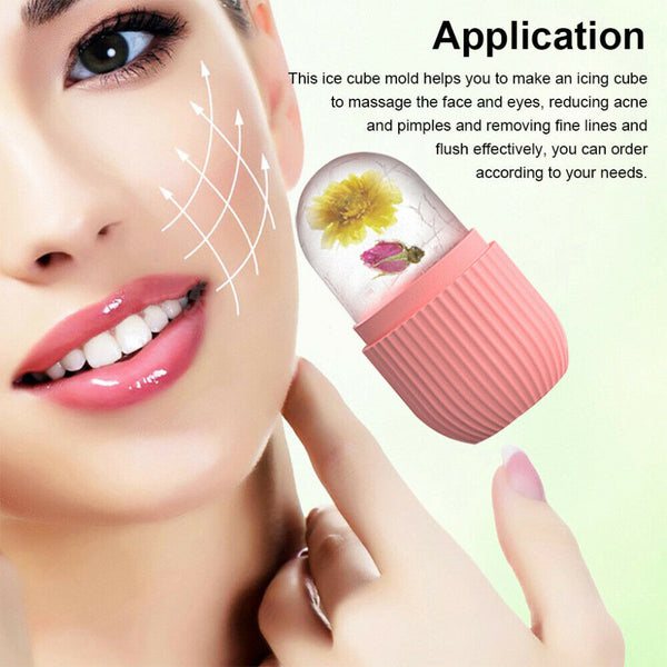 Ice Facial Cube Massager Ice Roller to Depuff, Shrink Pores, Sculpt Face Care