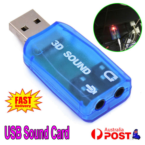 USB 3.0 to 3D AUDIO SOUND CARD EXTERNAL ADAPTER VIRTUAL CH MIC Headphone