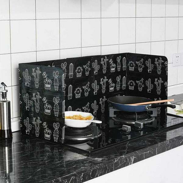 Kitchen Oil Splash Guard Wall Foil Protector Stove Cover Removable Baffle Screen