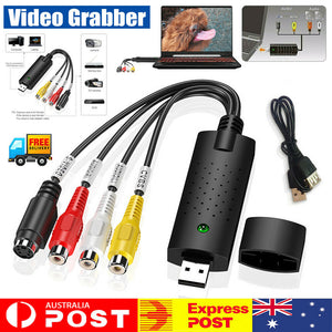 Video Grabber Capture Card VCR VHS to Digital DVD Converter For Mac Windows 8/10