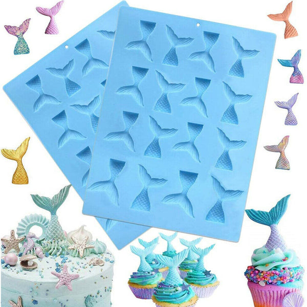 Mermaid Tail Silicone Cake Mold Jelly Cookies Chocolate Baking Mould Ice Cube