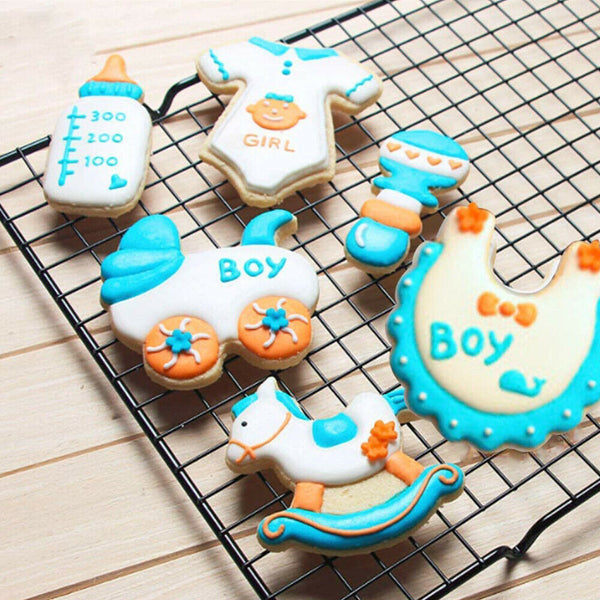 5Pcs Dough Cuts Baby Shower Cookie Cutter Set Boy Girl Premium Stainless Steel