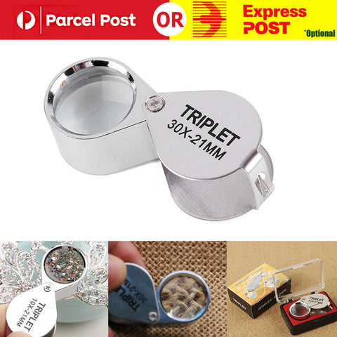 Pocket Jewellers Eye Loupe Magnifier Jewelry Magnifying Glass 30 x 21mm Jewelers