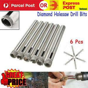 6x Diamond Holesaw 6mm Tile Ceramic Glass Slate Porcelain Marble Drill Bits Tool