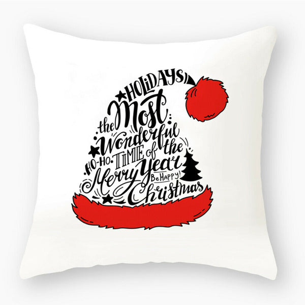 Christmas Cushion Cover Throw Waist Bolster Pillow Case Sofa Home Party Decor