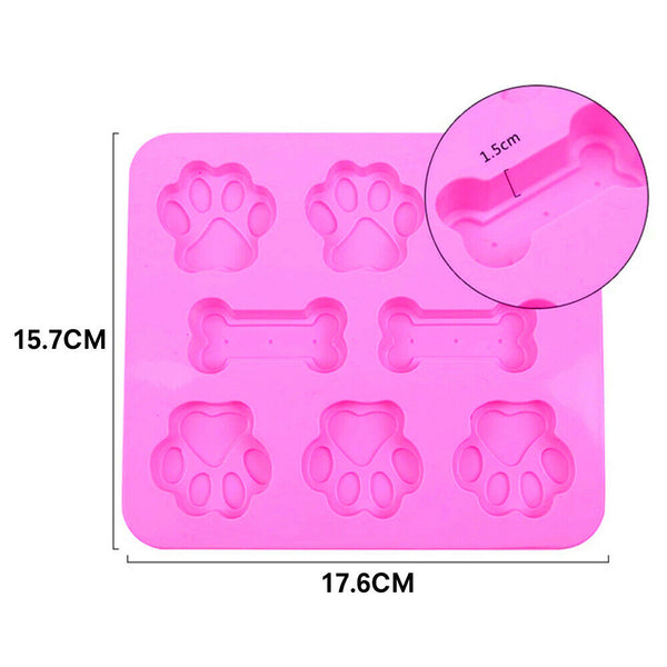 Reusable Silicone Dog Paw And Bone Cake Chocolate Mold Cookie Baking Mould Tools