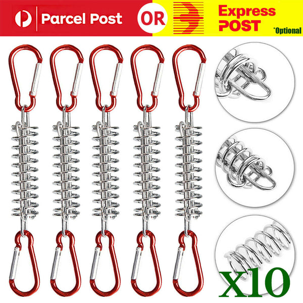 Outdoor Camping Tent Spring Wind Rope Buckle Fix Hook Buckles (RED 10PCS) AU