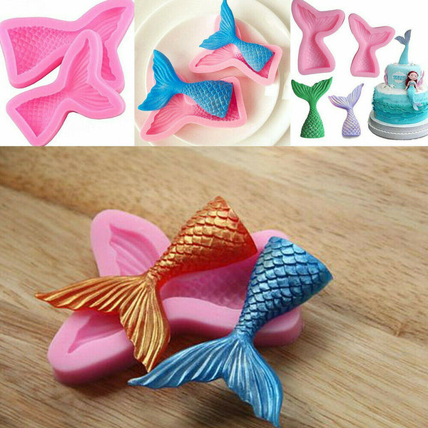 Silicone Mermaid Tail Cake Fondant Mold Chocolate Baking Mould Decor Sugarcraft