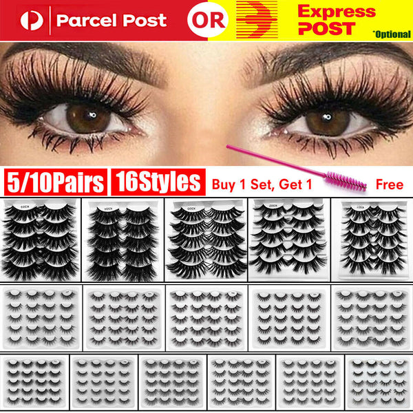 5/10Pairs 3D Mink Natural Thick False Eyelashes Eye Lashes Makeup Extension Hot