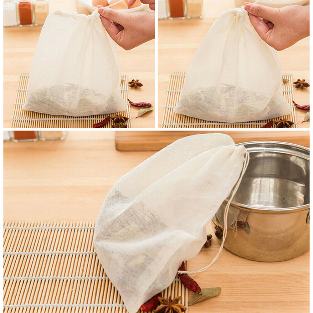 Up to 100 Reusable Nylon Fine Mesh Food Strainer Filter Bags Bag Nut Milk Coffee