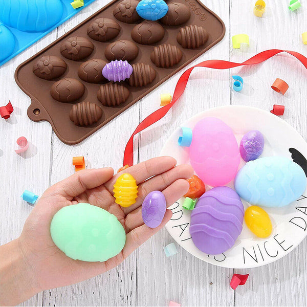 2 PCS Egg Easter Chocolate Cake ice Cube Candy Cookie Silicone Mould Decorating