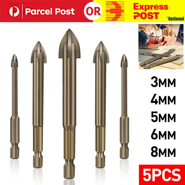 5pcs Drilling Tool Multifunctional Cemented Carbide Cross Triangle Drill Bit Set