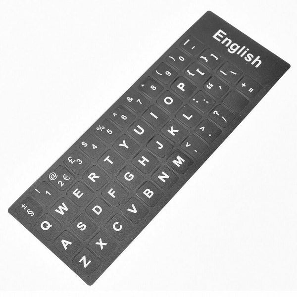 Universal ENGLISH LETTERS KEYBOARD BLACK STICKERS For Desktop Laptop PC Computer