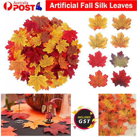 50-500 Pcs Artificial Fall Silk Leaves Wedding Autumn Maple Leaf Party Decor For