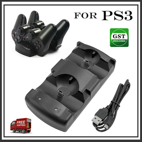 PS3 Controller Dual Charger Dock Stand+USB Cable For Sony PlayStation 3 PS MOVE