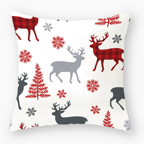 Christmas Cushion Cover Throw Waist Bolster Pillow Case Sofa Home Party Decor