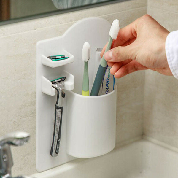 Toothbrush Holder Shower Organizer Silicone Bathroom Storage Razor AU