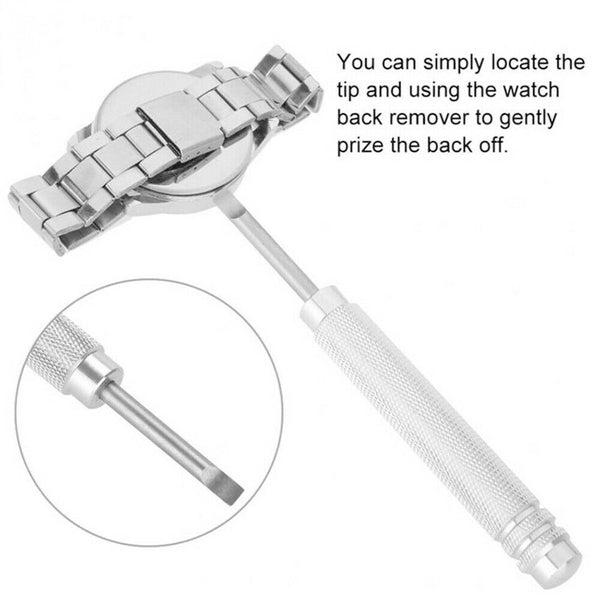 Watch Cover Opener Repair Pry Remover Tool Kit Back Case Metal Steel Watchmaker