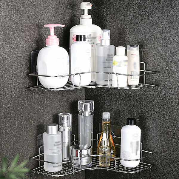 Stainless Steel Shower Caddy Corner Storage Shelf Holder Rack Organiser Bathroom