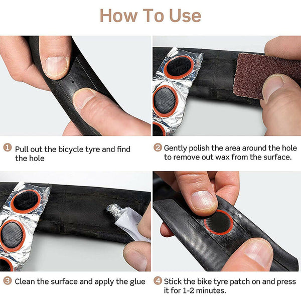 48x Bike Tire Bicycle Tyre Tube Repair Piece Kit Rubber Puncture Patches Weldtit