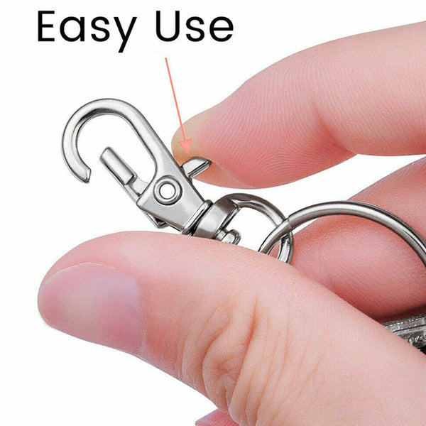 102PCS Swivel Lobster Clasp Clips Hook Alloy Key Ring Split Durable Keychain DIY