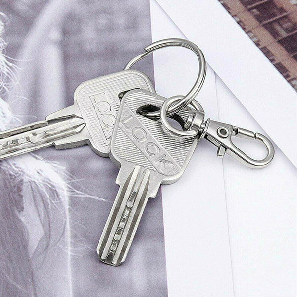 102PCS Swivel Lobster Clasp Clips Hook Alloy Key Ring Split Durable Keychain DIY