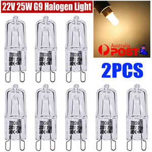 2pcs 25W G9 Warm White Clear Halogen Dimmable Bi-Pin Light Globe 240V Stove Oven