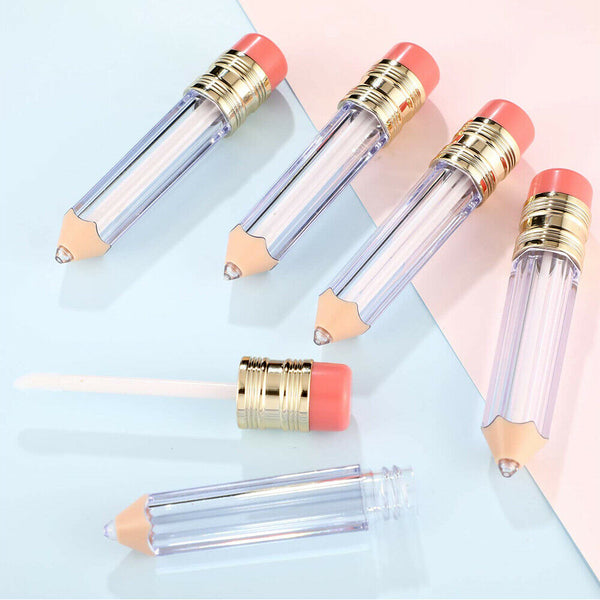 5/10/20x Empty Lip Gloss Tube Container Pencil Shape Lipstick Refillable Bottle