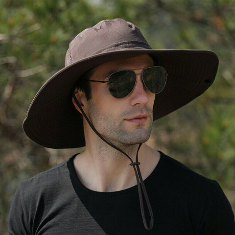 Outdoor UV Protection Sun Hat Wide Brim Cap Quick-Drying Hat for Fishing Hiking