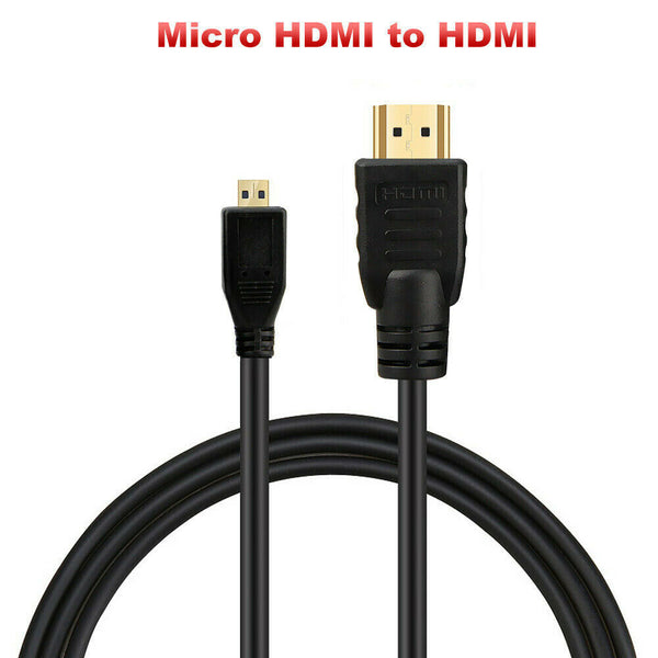 Micro HDMI to HDMI Cable Male 2M v1.4 Full HD 1080P 4K For GoPro Hero 3 4 5 6 7