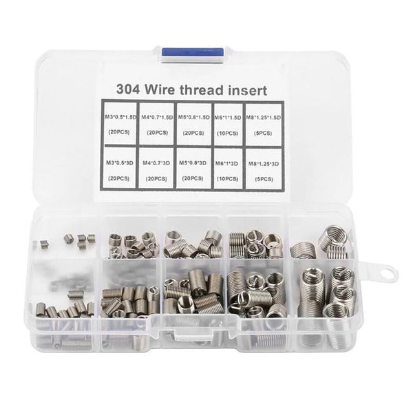 150Pcs/Set Helicoil Stainless Steel Thread Repair Insert Kit M3 M4 M5 M6 M8 AU