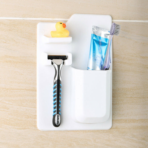 Toothbrush Holder Shower Organizer Silicone Bathroom Storage Razor AU