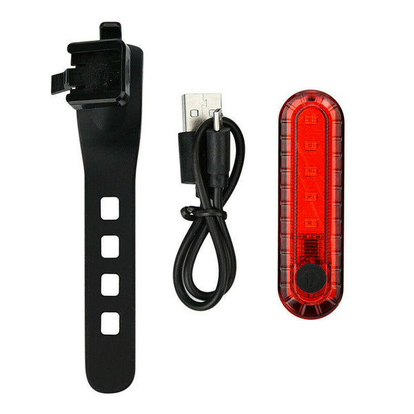 2pc USB Rechargeable Bike Bicycle Cycling 4 Modes LED Front Rear Tail Light Lamp